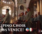 Join a Filipino all-male choir as they realize their dream of going to Italy for a musical pilgrimage. With their repertoire of sacred Latin music along English and Filipino pop songs, they makes the halls of some of Italy&#39;s grandest old churches come alive once again.nnThis is the JOHN VAN DE STEEN MALE CHOIR: MISSION TO ROME, a 3-part docuseries. In part 2, the choir and the Metro East Chamber Orchestra (Mecosono) head to the beautiful city of Venice and hold a full concert at Santa Maria Dell