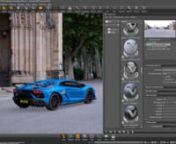 The making of video shows the process within VRED of how the Lamborghini went from a 3D model with no materials and lighting to the final render.