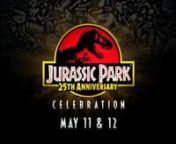 Universal Studios Hollywood hosted a three-day “Jurassic Park” 25th Anniversary Celebration within the theme park on May 11-13, 2018.nnEach day, fans who purchased the special event ticket were treated to a screening of Steven Spielberg’s 1993 blockbuster, “Jurassic Park,” at Universal Cinema located within Universal CityWalk Hollywood and then escorted to the lower lot (Studio Center) of the theme park for a special after-hours party that included panel discussions with surprise guest