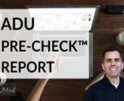 Tim Alatorre, Principal Architect of Domum explains what our ADUPre-Check™ Report is.nnOur ADU Pre-Check™ Report contains site specific research for an analysis and feasibility of your project. We reach out to all associated jurisdictions to gather all the proper information on the project scope to identify hidden time frame, fees, or processes. nnOur team will provideschematic layout options and estimated architectural design costs for your review. Once we compile all of this informatio