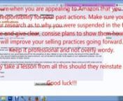 Suspended from amazon Here is an amzon seller account
