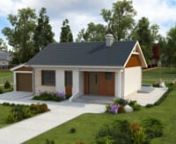 Projekt domu Z78 GL należy do kolekcji: projekty domów jednorodzinnych, parterowych, dachem dwuspadowym i garażem jednostanowiskowym do 80 m2. Zobacz więcej na: https://z500.pl/projekt/Z78_GL