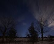 My first time lapse with the #Sony #a6000. I had to cut it short when the clouds started rolling in. The exposure becomes highly illuminated near the end. This isn&#39;t due to the moon or sun rising. Rather, it is the light pollution from Toronto behind me and to the right refracting off the cloud cover and illuminating the ground. The constellation Orion can clearly be seen rising above the tree to the right. Shooting in the dead of winter in remote locations presents unique challenges. My feet we