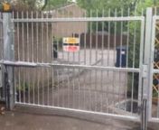 Electrically operated single vehicle gate in galvanised finish with safety edges, maglock and arm operator. At KP Engineering, we can design, supply and fit iron automated gates to make them open automatically upon entering your driveway or business premises. Visit https://www.kpengineering.co.uk/products/gate-automation/
