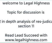 9.2 res judicata in depth analysis section 11 (CPC FC) from cpc section 9
