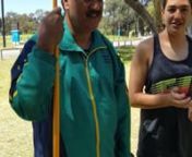Spied Peter Watene, a Kiwi living last 35 years odd in WA and representing AUS, warming up in the grounds of Challenge Stadium today before his one &amp; only event the M50 Javelin at his first World Masters Athletics Championships Perth 2016. He may have come last today but told me afterwards -