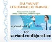 www.sapbuzztraining.co.in is famous online training institute with real time training.So sapbuzztraining is provide SAP VC(