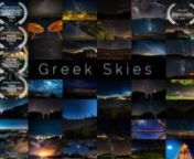 A One-Year Timelapse project under Greek Skies!nn365 Days, 55.000 Photos, 825 hours shooting photos, 8400km, 650 hours of editing dedicated to my dear dad Konstantinos who wasn’t given a fair chance to fight against cancer.nnDad the video is ready, I know you are not here to see it together, but forgive me I cannot type “in memory of” for you.. cause you never left me and you never will.nnΜy immunosuppression didn’t keep me down, neither the cold, nor the heat. What kept me out there da