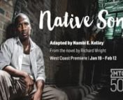 “Native Son” at Marin Theatre CompanynnJAN 19 – FEB 12 &#124; WEST COAST PREMIEREn“Native Son” by Nambi E. Kelley &#124; Based on the novel by Richard WrightnDirected by Seret ScottnnBigger Thomas dares to want more out of life. Things start looking up when he lands a plum job with the well-to-do Dalton family, but their daughter Mary proves to be as dangerous as she is alluring. A fateful decision sends Bigger down a violent and inescapable path. Misrepresented and underestimated by everyone ar