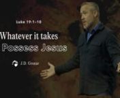 In this week’s message from the Gospel of Luke, Pastor J.D. leads us through what is likely a familiar story for many—the story of a tax collector named Zacchaeus whose life was forever changed by a glimpse of Jesus. This man who was despised by many was willing to do whatever it took to see the Savior, and as a result, the grace offered by Jesus changed not just his behavior, but his heart. Is your life characterized by generosity and a desire to live honorably before God and others? If not