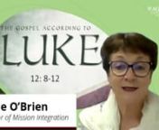 Anne O’Brien, Director of Mission at St Agnes’ Catholic Parish, reads from the Gospel of Luke (12: 8-12) in which Jesus says ‘do not worry about how you to defend yourselves or what you to say, because when the time comes, the Holy Spirit will teach you what you should say’. nnAnne says, today, Jesus is telling us he will always be there for us. He said I will never forget you I will hold you in the palm of my hands and this is what today’s Gospel is about. nnJesus is saying that if