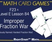 Which is greater: 6/4 or 9/8? This simple war game has players compare improper fractions. As they play, players will become more comfortable with mentally converting improper fractions to mixed fractions. n nIn the last half of this video, we will demonstrate a variation of this game in which players convert fractions to decimal form first before comparing them. n nThis game uses the basic number card deck. You can find that in our store here: store.rightstartmath.com/card-deck-basic/ nThe