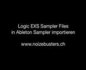 Hier zeige ich, wie man die EXS Sampler Files in Ableton Live eigenem Sampler importiert und in die Ableton Library einbindet.nnwww.noizebusters.ch