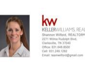 7234 Althorp Way U8 Nashville TN 37211 &#124; Shannon WilfordnnShannon WilfordnnHello, My name is Shannon Wilford, of Team Wilford, and welcome to my website! Whether you are planning to buy, sell or lease, it would be my privilege to serve ALL of your real estate needs. Being a professional realtor as well as a military spouse, I understand the stresses that come with moving and I hope to have the opportunity to put your mind at ease. I&#39;ve been fortunate enough to be a resident of the Clarksville /O
