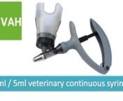 2ml 5ml veterinary continuous syringenMaterial: PlasticnColor: As shown in picturenCapacity: 2ml, 5ml (optional)nAdjust the Dose: 2ml: 0.2ml-2ml, 5ml: 0.5ml-5mlnAccurate Scale: 2ml: 0.1ml, 5ml: 0.5mlnNote: this syringe is suitable for boiling water to disinfect, avoid high temperature and high pressure disinfection.nnLEVAH: China 2 ml / 5 ml veterinary continuous syringe supplierneasy to adjust dose, just need screw the dose nut to the appropriate amount you need.nthe vaccine is inserted directl