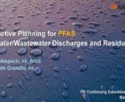 EPA has established health advisory levels for PFOA and PFOS combined at 70 parts per trillion (ng/L) in drinking water and is currently in the process of developing Maximum Contaminant Limits (MCLs) for various PFAS compounds.Based on the current regulatory landscape, including “PFAS Action Act of 2021” pending in Congress, it is likely that one or more PFAS compounds may be designated as hazardous under RCRA or CERCLA, which will affect residuals management at both water and wastewater p