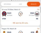 Cricket Live Scoring AppnUser can see live cricket score and listen ball by ball commentary with detailed score card and match detail.