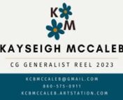 Kayseigh McCalebnCG Generalist 2023 Reel Breakdownnkcbmccaleb@gmail.comn860-575-0911nhttps://kcbmccaleb.artstation.com/nnPeale Museum Grizzly Bear:nThis is a model of a 4-year-old male grizzly bear based on historical, anatomical, and zoological research I’ve conducted for the Peale Project. The goal of the Peale Project is to digitally reconstruct Charles Wilson Peale’s Philadelphia Museum for Independence National Historical Park visitors and to create interactive educational experiences.