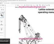 https://www.heydownloads.com/product/grove-crane-gmk-4100l-1-lattice-extension-operating-manual-3302683-pdf-download/nnGrove Crane GMK 4100L-1 Lattice Extension Operating Manual 3302683 - PDF DOWNLOADnnLanguage : EnglishnPages : 302nDownloadable : YesnFile Type : PDF