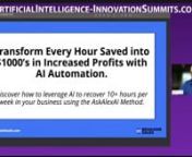 In today&#39;s fast-paced business world, time is the ultimate luxury. nnnBut what if I told you that you could transform every hour saved into &#36;1000’s in increased profits?nnn It&#39;s not magic, but the power of AI Automation! Dive deep into this video as we unravel the groundbreaking AskAlexAI Method, designed to leverage AI, and witness how you can recover 10+ hours per week in your business. nnnImagine the endless opportunities you can seize when you have that extra time and the massive profits i
