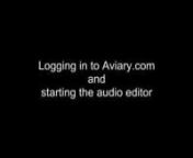 How to log in to Aviary.com and start the audio editor, Myna.