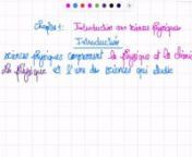 Cours - Introduction aux sciences physiques from cours