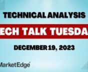 This week in the MarketEdge Tech Talk Tuesday for December 19, 2023 host Karla Pestotnik along with co-host David Blake provide a technical analysis of the previous week’s market activity.nnInvestors cheered the Fed&#39;s dovish outlook on policy change and bid stocks sharply higher this week as the major averages extended their weekly win streak to seven, their longest since November 2017. Equities stepped modestly higher ahead of key inflation data to start the period before the Consumer Price I