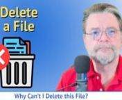 ✴️ Sometimes a file cannot be deleted because it has invalid characters in its filename. There are techniques and tools to force the delete anyway.nn✴️ Deleting files with invalid or confusing filenamesnWindows File Explorer will often work directly, but if not Windows Command Prompt’s auto-complete will often let you specify the filename in a way allowing you to use the DEL command. If not, then deleting the containing folder may delete the file. If not, then renaming that containing
