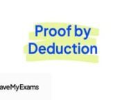 Everything you need to know to answer exam questions on Proof by Deduction! Check out the full video at https://www.savemyexams.co.uk/dp/maths/