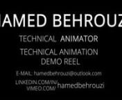 Hello there! I&#39;m Hamed Behrouzi, a seasoned Senior Animator and Technical Animator with a focus on Character, Creature, and VFX work.nnHere are some highlights from my career:nn* Worked over 12 years on different projects such as movies, games, animation, VFX, etc.n* Contributed to various projects for industry leaders such as Netflix, MTV Music, Grammy Awards and etc. n* Lead Animator &amp; Technical animator experience at Praxis Studion* 8 Movies, 5 Animation series, 6 Music Videos, 3 Games, +