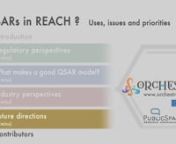 This is Part 4 of the documentary &#39;QSARs in REACH? uses, issues and priorities&#39;.nnQSAR models aim to offer fast, rigorous and reliable evaluations of chemical toxicity.  So will they be accepted within the EU REACH regulations?  This documentary is based on 20 interviews with key regulators, industry representatives and expert QSAR developers.  It addresses current limitations, issues and priorities.  More at  www.vegahub.eu.nnThe documentary is intended primarily for toxicologists, regulat