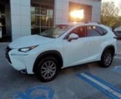 This is a USED 2016 LEXUS NX 200T FWD 4DR offered in Jacksonville Florida by Coggin Nissan Avenues (USED) located at 10859 Philips Hwy, Jacksonville, FloridannStock Number: CNA240278BnnCall: 904-747-8567nnFor photos &amp; more info: nhttps://www.nissanattheavenues.com/used-inventory/index.htm?search=JTJYARBZ2G2035697nnHome Page: nhttps://www.nissanattheavenues.com