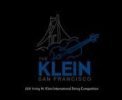 Celebrating 36 years of helping the world’s top young string musicians gain prominence in the competitive world of classical music, the Irving M. Klein International String Competition Co-hosted by Mitchell Sardou Klein and Laureate Tessa Lark, the exciting finals round starts 10AM PDT Sunday 6/6 and features three extraordinary young string players competing for cash prizes and performance contracts.nnFINALISTSn• Grace Huh, violin • Yuchen Lu, viola • William Tan, cellonnFourth Prize: R