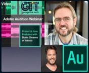 George hasn&#39;t created an Adobe Audition webinar or tutorial in years. Finally, it&#39;s time to get up to speed with Adobe Audition in 2021. If you&#39;ve used Audacity for years (or TwistedWave) and keep hearing about Audition, but are concerned about the learning curve, THIS webinar is FOR YOU!nnWhile much hasn&#39;t changed about the user interface in many years (one of the many beauties of Audition), there are a MANY killer features that have surfaced in the last few years that we&#39;ll cover, along with t