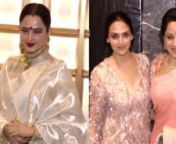When Rekha turned up in classic kanjeevaram with RED sindoor, lipstick and bindi, while Hema Malini looked ravishing in pink drape on her 70th birthday bash. Adding to the celebration was Hema ji’s darling daughter Esha Deol with husband Bharat Takhtani and daughter Radhya. Likewise, her younger daughter Ahana arrived with her husband Vaibhav Vohra and son Darien. Bollywood’s one and only ‘Dream Girl’ wore an exquisite pink saree with an embellished palla and accessorised with a spectacu