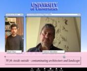 Conversation with Valerio Morabito, professor in the Università Mediterranea di Reggio Calabria [Italy] that will run the workshop 7b - ‘inside/outside - contaminating architecture and landscape’.n n**This video is a short excerpt from the full interview.