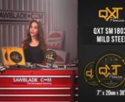 Discover our QXT Saw blades with Celeste, our product specialist. nnIn this video we will focus on the 7” 38 tooth QXT SM18038 mild steel saw blade, specialized for our Trajan Q700. This blade will excel in cutting any steel applications ranging from 1/4” to 1/2” material thickness.nnThe QXT saw blade features a premium grade carbide that lasts 25 times longer than your conventional abrasive disk, saving you time and money in replacement blades.nnThese blades also incorporates an industria