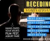 A balding actor who is down on his luck takes his life back to score a dream role on a hit cop TV show. nnWatch the trailer here: https://vimeo.com/305237803nnReceding went to 20+ film festivals and won several awards including Best Actor in a Comedy (Zack Abramowitz) at Kevin Smith’s Asbury Park festival Hang Onto Your Shorts. Share your love with #recedingshortfilm nnCast:nZack Abramowitz, Eileen Hertz, Peter Endrigian, Sarah Nedwek, Lauren Slakter, Leo Goodman, Bobby PottsnnCrew:nWriter/Dir