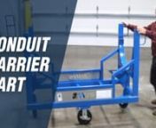 Carry bulk loads of electrical conduit throughout the job site with the Conduit Carrier Cart (CC), which is great for narrow aisles where a forklift simply cannot fit. Learn More: https://na.bhs1.com/conduit-carrier-carts.htmlnnThe heavy-duty base frame of the conduit cart provides the maximum capacity while taking up a minimal footprint, leaving valuable floor space available for the next project. The locking rigid casters prevent unwanted load movement, while the swivel casters and welded hand