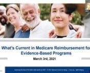 Community-based organizations can play an integral role in expanding the use of several Medicare benefits for older adults and receive Medicare reimbursement by becoming a Medicare provider or contracting with an existing Medicare provider. As of December 1st, 2020, the Centers for Medicare and Medicaid Services (CMS) released the 2021 Physician Fee Schedule final rule, which continued the expansion of telehealth services that was set in place at the beginning of the Public Health Emergency. The