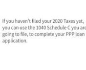 This educational video explains how to download and use the 1040 Schedule C you are going to file to complete your PPP loan application.