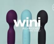 Wini cannot be judged by its size. This super cute, super powerful rechargeable mini wand has all the strength of its big sister with 10 vibration modes and 6 intensity levels. Handy, light and discreet, the flexible head will tease and excite all your hot spots in oh so many ways. Made of velvety smooth silicone, the uniquely designed handle fits in the palm of your hand. Completely submersible, you can have fun wherever your water games take you.nnhttps://www.vedo.toys/product/wini-rechargeabl