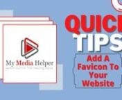We Have a Quick Tip For You! Let&#39;s add your Logo Image to your browser tab in form of a fresh, new Favicon. Enjoy!nn� Photpea: https://www.photopea.comn� Favicon: https://favicon.ionnMake SURE To Get Your FREE 60-PAGE My Media Helper WordPress and GetResponse eBOOK:nn � � - https://www.mymediahelper.com/wordpress-getresponse-ebooknnPlease LIKE, SHARE, and JOIN the Channel. This is the only way I&#39;ll be able to put content out quicker and more consistently. I promise we will award you for