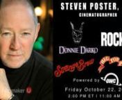On Friday, October 22nd at 2PM EDT we were joined by Acclaimed Cinematographer Steven Poster, ASC!In this chat we talk with Steven about his amazing career shootinggroundbreaking pictures; as well as his continued push on development in technology for Cinematography. Join us for a great talk this week!nnnOctober 22nd&#124; 2:00 PM EDT/ 11:00 AM PDTnnnSteven Poster, ASC, launched his cinematography career in Chicago, at age twenty-one, and began with filming television commercials, Cinéma Vé