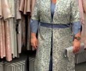 Very unusual airforce blueand silver dress and coat. Price £495.nCurrently available in sizes 8,12,14 and 18nModelled in size 18.nModel Height 5ft 2.nPerfect for mother of the bride or groom,wedding guest, ladies day at the races or even a cruise.nnAvailable from Wedding Pearls ,Unit 3, Woodfield Business Units, Kidderminster Road, Ombersley, Worcestershire WR9 0JH nnPlease note we work by appointment only nnYou can book an appointment online on our websitewww.weddingpearls.netor call us