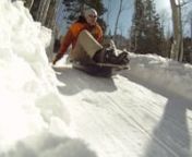 Handmade sledding luge in the Wasatch Mountains of Utah. It takes a good effort and many hours to maintain the track. The creator, Karl Meltzer uses it as off-season training for his typical Ultrarunning career. Many friends and some strangers have helped work on and have enjoyed this track. Stay safe and have fun.nnVideo shot on:nCanon 5D MarkIInCanon s95nGoPro HD