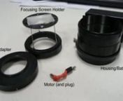 This is a brief but detailed description of a 35mm adapter I built for my Canon HF200. I built it for under &#36;20 Australian (excluding the focusing screen and the Lens), using parts mainly sourced from eBay. The only parts I didn&#39;t get from eBay were the phone parts - which you can buy online - and the lens. Parts are as follows:nn- Nikon 1.8D AF 50mm Lensn- Canon Ee-S focusing screenn- Vibration motor from an old phonen- charging components from the same phone (plug and socket)n- Old CD Stack cl