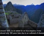 The Project is Live - nnhttp://www.kickstarter.com/projects/1204390297/30-gigapixel-machu-picchunn30,000 Megapixel Machu Picchu - A project video for kickstarter.nnMachu Picchu is one of the Seven Wonders of the World and is often referred to as the