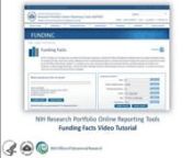 Welcome!In this tutorial, we will highlight the major features of RePORT Funding Facts.Funding Facts was designed to provide quick access to facts when you have a very specific question about NIH extramural funding, such as the total amount of funding or number of awards for a specific institute or funding mechanism.nnFunding Facts can be accessed by clicking the icon below the RePORT image carousel or in the Quick Links section of the home page.nnWe’d first like to bring your attention to