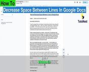 Please subscribe our channel for more tips and tricks:&#60;br/&#62;www.youtube.com/@TutsNest?sub_confirmation=1&#60;br/&#62;&#60;br/&#62;Welcome to Tuts Nest, your ultimate destination for Google Docs tips and tricks!In this tutorial, we&#39;ll guide you through the process of decreasing the space between lines in your Google Docs documents.&#60;br/&#62;&#60;br/&#62;Are you frustrated with the default line spacing and looking to adjust it to fit your needs? Look no further! Follow these simple steps to reduce the line space between lines in a paragraph:&#60;br/&#62;&#60;br/&#62;1. Go to the &#39;Format&#39; menu.&#60;br/&#62;2. Select &#39;Line and Paragraph Spacing&#39;.&#60;br/&#62;3. Choose from the provided options: single, 1.15, 1.5, or double spacing.&#60;br/&#62;4. If you need more precise control, explore the custom spacing options.&#60;br/&#62;&#60;br/&#62;If you found this video helpful, Please subscribe our channel:&#60;br/&#62;www.youtube.com/@TutsNest?sub_confirmation=1&#60;br/&#62;&#60;br/&#62;With these straightforward adjustments, you&#39;ll be able to achieve the perfect line spacing for your document, enhancing its readability and aesthetics.&#60;br/&#62;&#60;br/&#62;Don&#39;t forget to like this video if you found it helpful, leave a comment with your thoughts or questions, and subscribe to Tuts Nest for more valuable Google Docs tutorials! #GoogleDocs #Tutorial #LineSpacing #TutsNest